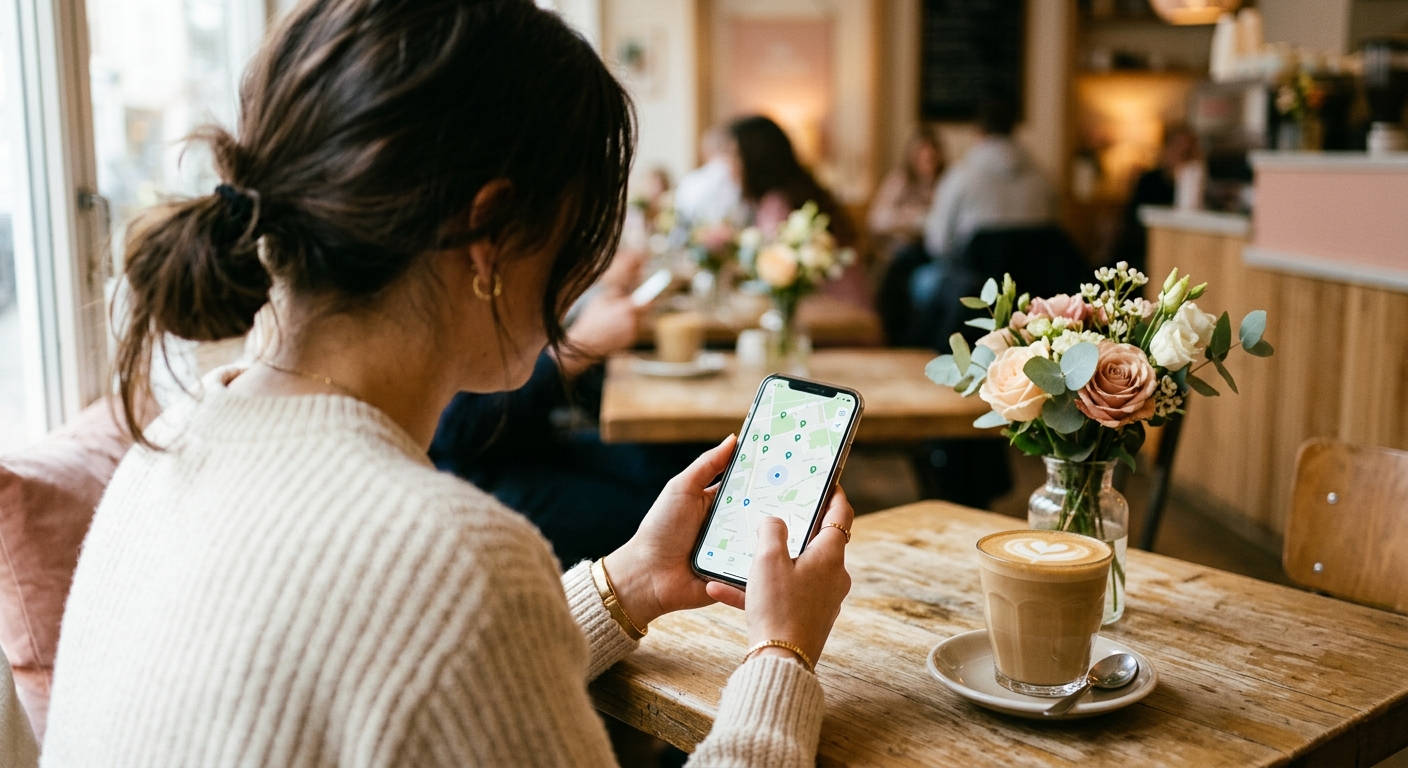 スマホの地図でサロンを探すお客様